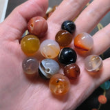 35pcs Natural Old Agate Beads Abacus Shape Colorful Luster Jewelry Accessories