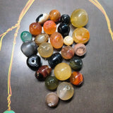 35pcs Natural Old Agate Beads Abacus Shape Colorful Luster Jewelry Accessories