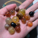 35pcs Natural Old Agate Beads Abacus Shape Colorful Luster Jewelry Accessories