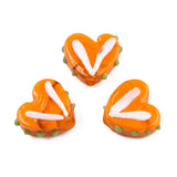 35pcs Opaque Bumpy Lampwork Heart Beads DIY Romantic Jewelry Making Supplies