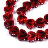 35pcs Opaque Bumpy Lampwork Heart Beads DIY Romantic Jewelry Making Supplies