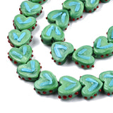35pcs Opaque Bumpy Lampwork Heart Beads DIY Romantic Jewelry Making Supplies
