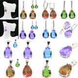 Hot Sell Created Alexandrite & Topaz Pendant & Earrings Set