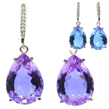 Hot Sell Created Alexandrite & Topaz Pendant & Earrings Set