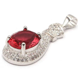 Green Emerald Tanzanite Rhodolite CZ Silver Pendant