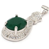 Green Emerald Tanzanite Rhodolite CZ Silver Pendant
