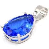 Water Drop Shape Tanzanite CZ 925 Silver Earrings