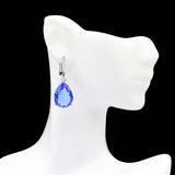 Water Drop Shape Tanzanite CZ 925 Silver Earrings