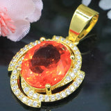 Lovely Star Shape Orange Spessartine Garnet CZ Silver Earrings Pendant