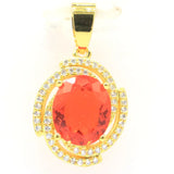 Lovely Star Shape Orange Spessartine Garnet CZ Silver Earrings Pendant