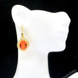 Lovely Star Shape Orange Spessartine Garnet CZ Silver Earrings Pendant