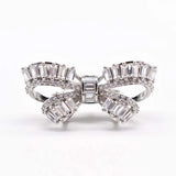 Elegant Bow Pearl Bracelet Buckle, CZ Inlaid, 2pcs/lot
