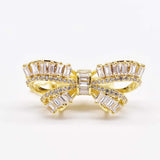 Elegant Bow Pearl Bracelet Buckle, CZ Inlaid, 2pcs/lot