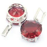 Big Gemstone Rhodolite Garnet Silver Earrings for Daily Wear