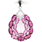 Deluxe Pink Kunzite Violet Tanzanite CZ 925 Silver Pendant