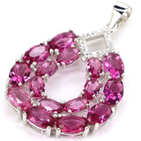 Deluxe Pink Kunzite Violet Tanzanite CZ 925 Silver Pendant