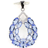 Deluxe Pink Kunzite Violet Tanzanite CZ Wedding Pendant