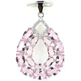 Deluxe Pink Kunzite Violet Tanzanite CZ Wedding Pendant