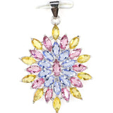 Golden Citrine Tanzanite Tourmaline 925 Silver Pendant