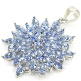 Golden Citrine Tanzanite Tourmaline 925 Silver Pendant