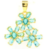 3.5g Created Aquamarine 14K Silver Pendant, Eye Catching