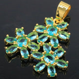 3.5g Created Aquamarine 14K Silver Pendant, Eye Catching