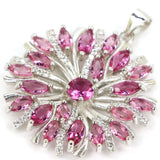 Green Emerald Pink Tourmaline Citrine Tanzanite CZ 925 Pendant