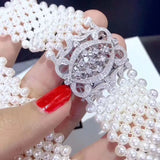 High Quality CZ-inlaid Pearl Bracelet Buckle, Necklace/Sweater Chain Connection
