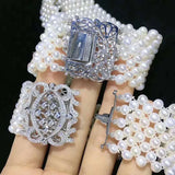 High Quality CZ-inlaid Pearl Bracelet Buckle, Necklace/Sweater Chain Connection