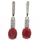 Lovely Real Red Ruby Green Emerald Sapphire CZ 925 Silver Pendant