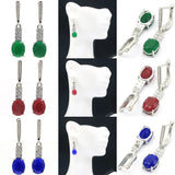 Lovely Real Red Ruby Green Emerald Sapphire CZ 925 Silver Pendant