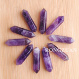 Mixed Gem Stone Hexagonal Healing Pointed Pendant 10Pcs
