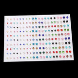 Colorful Rhinestone Crystal Stud Earrings Set Flower Round Plastic Jewelry
