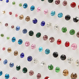 Colorful Rhinestone Crystal Stud Earrings Set Flower Round Plastic Jewelry