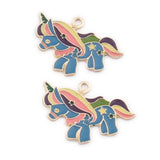 20Pcs Mix Colors KC Glazing Alloy Pendants Jewelry Charms