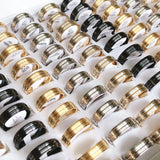 Smooth Line Stainless Steel Wedding Ring - 36/30pcs/lot