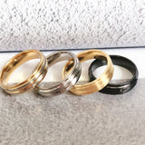Smooth Line Stainless Steel Wedding Ring - 36/30pcs/lot