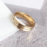 Smooth Line Stainless Steel Wedding Ring - 36/30pcs/lot