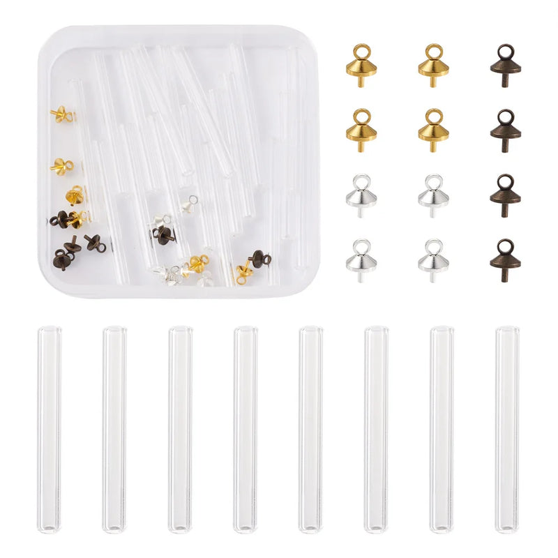Glass Wishing Bottle Charms for DIY Jewelry Making Accessories