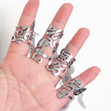 Vintage Stainless Steel Serpentine Rings Lot - Set of 36/50pcs