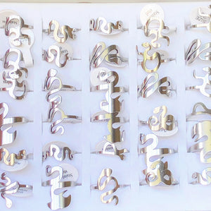 Vintage Stainless Steel Serpentine Rings Lot - Set of 36/50pcs