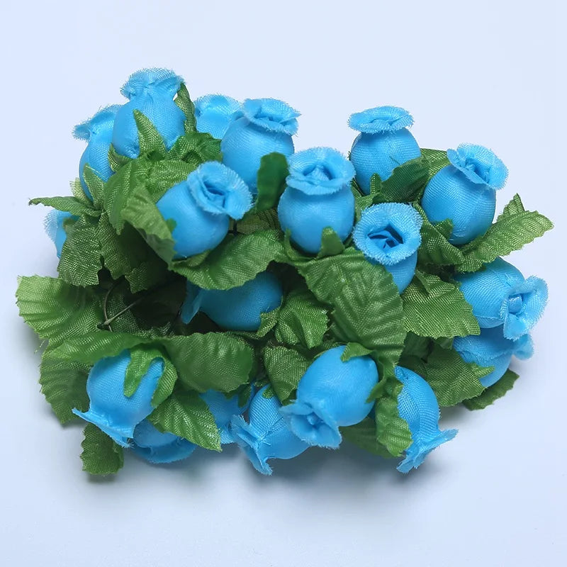 Mini Artificial Flowers Silk Rose Bouquet For Wedding Party Home Decoration