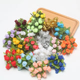Mini Artificial Flowers Silk Rose Bouquet For Wedding Party Home Decoration