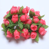 Mini Artificial Flowers Silk Rose Bouquet For Wedding Party Home Decoration