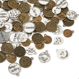 Tibetan Style Alloy Pendants Antique 12 Constellation Charms for DIY Jewelry