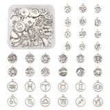 Tibetan Style Alloy Pendants Antique 12 Constellation Charms for DIY Jewelry