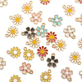 Alloy Enamel Flower Charms for Jewelry Making DIY Bracelet Earring Decor Mix