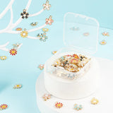 Alloy Enamel Flower Charms for Jewelry Making DIY Bracelet Earring Decor Mix