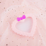 Heart Shaped Ring Box Pink Plastic Bowknot Jewelry Box