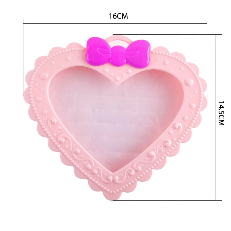 Heart Shaped Ring Box Pink Plastic Bowknot Jewelry Box